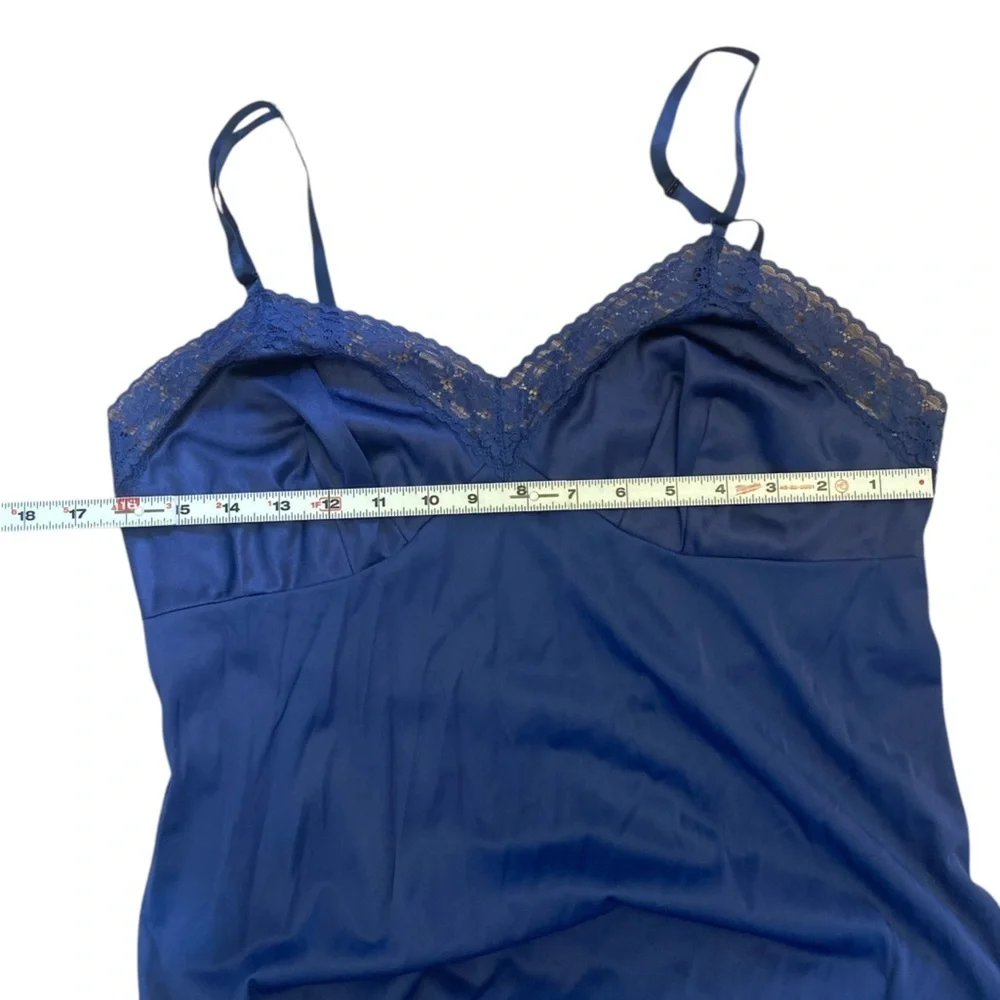 Vintage Blue Nylon Slip Dress - Picture 9 of 11